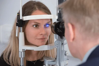 female having laser eye surgery again